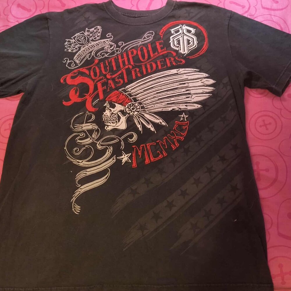 Southpole FastRiders Vintage Authentic Y2K Red Bold Graphic